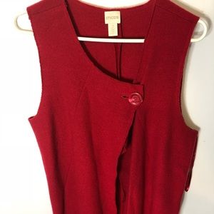 Chico’s size 2 Red Sleeveless Long Button Tunic